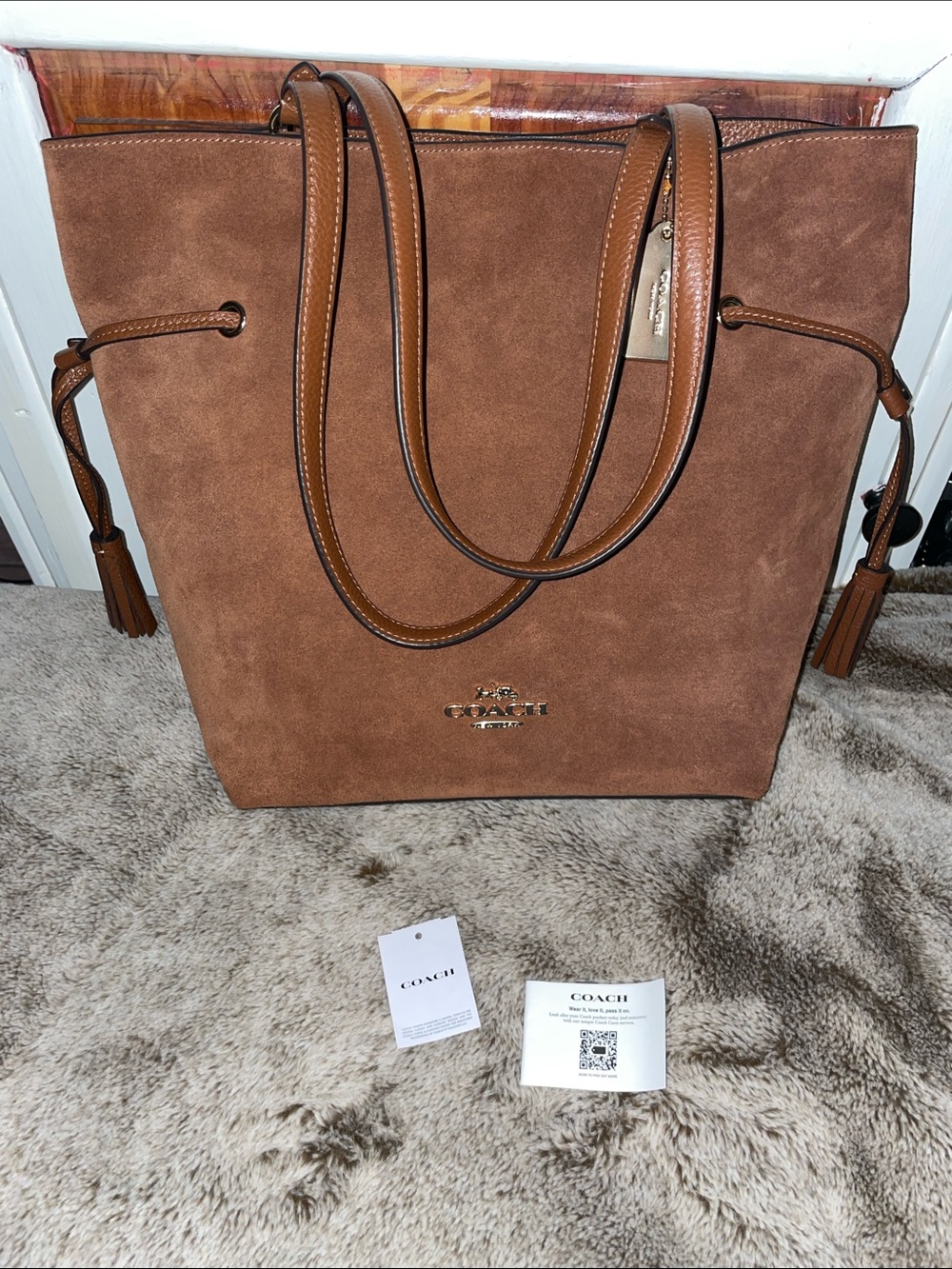 NWOT Coach ‘Andy’ Suede Tote